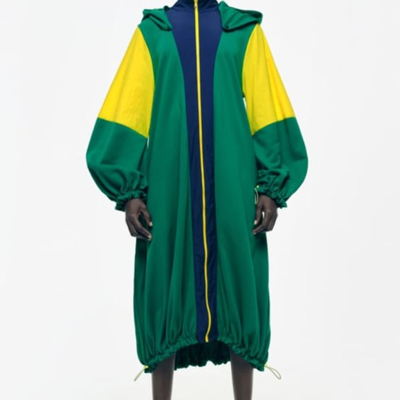 Zara Jacket Combination Trench Coat New With Tag - Picture 2 of 5